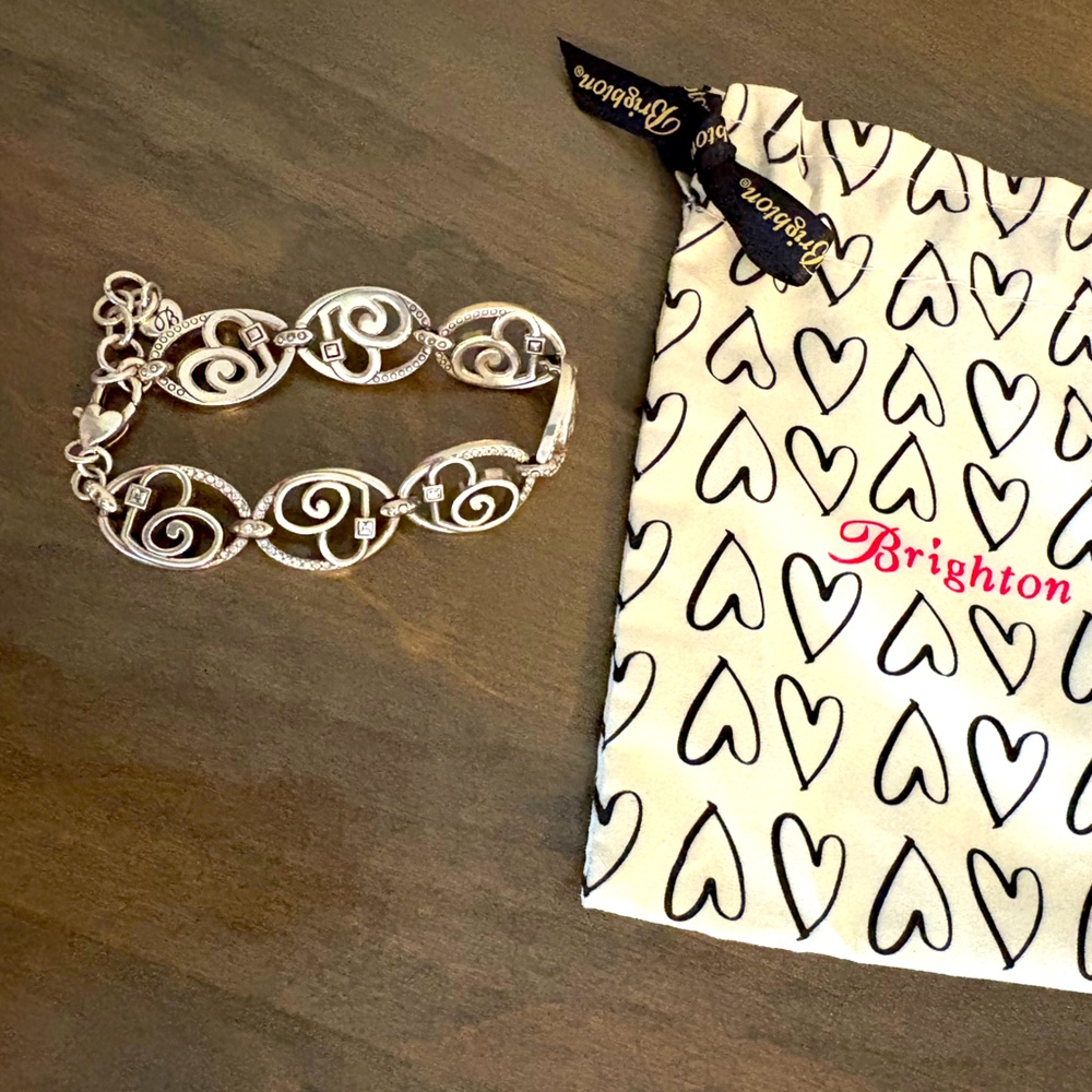 Brighton Silver Heart Scroll Bracelet